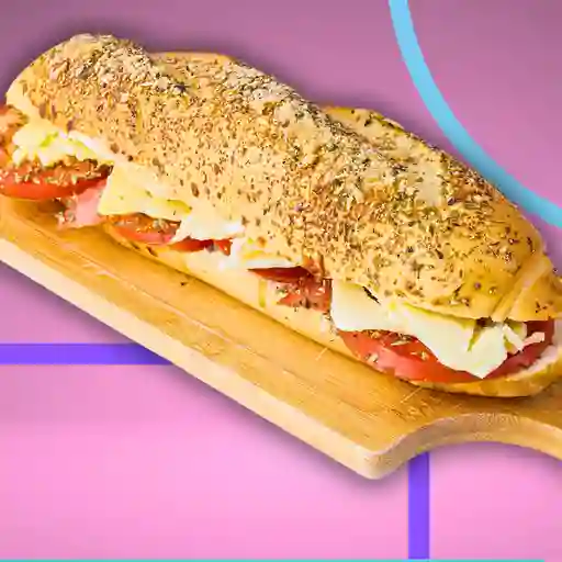 Sandwich de queso, tomate y orégano