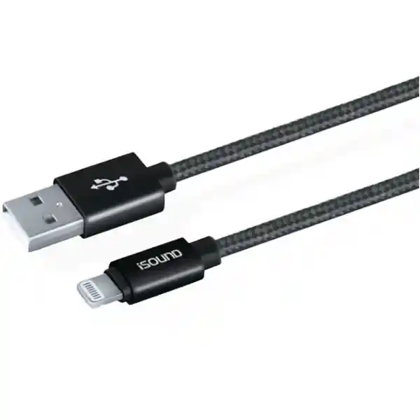 Isound Cable Cargador iPhone Negro 10FT