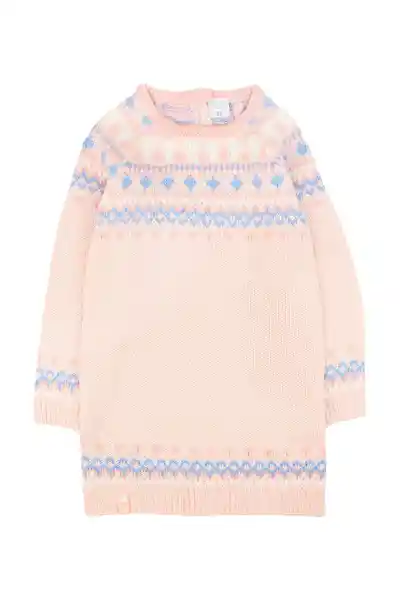 Vestido Kids Tejido Arctic 309 Niña Coral Talla 4 Años Ficcus