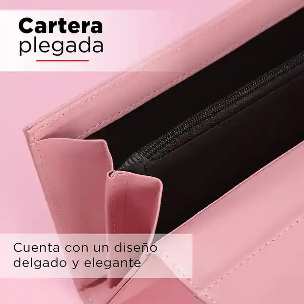 Billetera Larga Con Hebilla de Metal Rosa Miniso