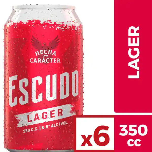 Escudo Cerveza Lager Lata 6 x 350 cc