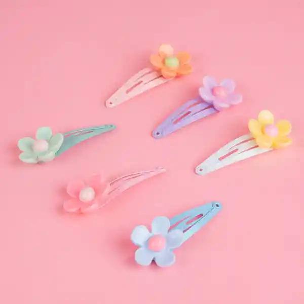 Set Broches Para Cabello Flower Miniso