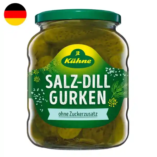 Pepinillos Kühne Salz-Dill Gurken Frasco 650 mL