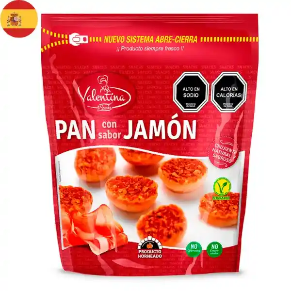 Pan Tostado Valentina Jamn y Tomate Jumbo Impo