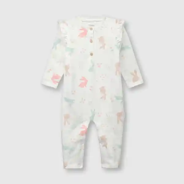 Entero Conejitos de Bebé Niña Off White Talla 6M Colloky