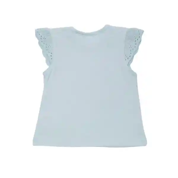 Polera Manga Corta Bebe Niña Turquesa Pillin 3 a