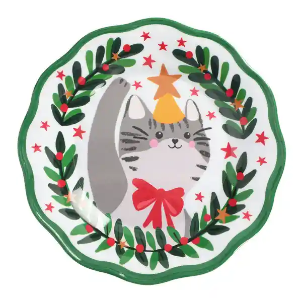 Plato Melamina Con Diseño Navideño 21.5 cm Casaideas