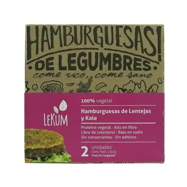 Lekum Hamburguesa Lenteja Kale