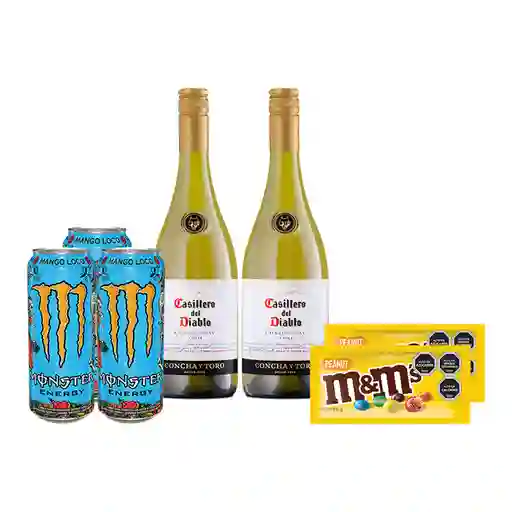 Combo Casillero Del Diablo Vino Blanco Chardonnay M&M Chocolates