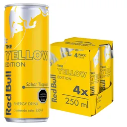 Red Bull Bebida Energética, Tropical, 250 ml (4 latas)