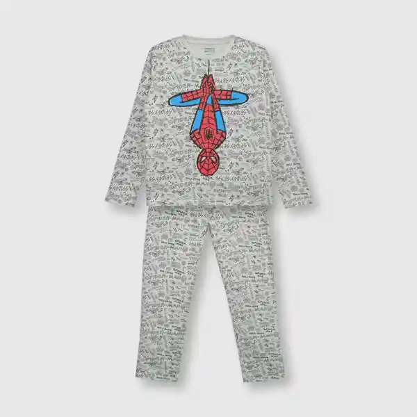 Pijama Algodón Spiderman de Niño Gris Melange Talla 2A Colloky