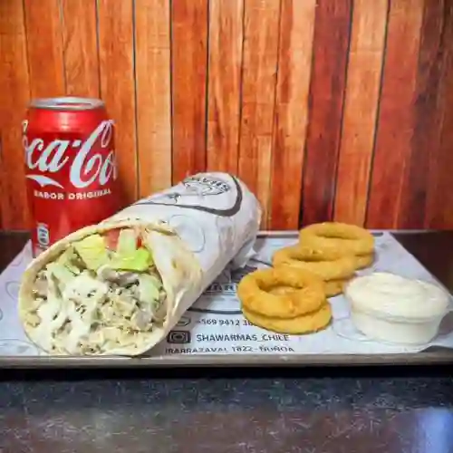 Promo Shawarma Clásico + 6 Aros de Cebolla + Gaseosa