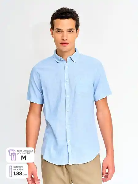 Kenneth Stevens Camisa Manga Corta Lin Ebolin Celeste S SS25