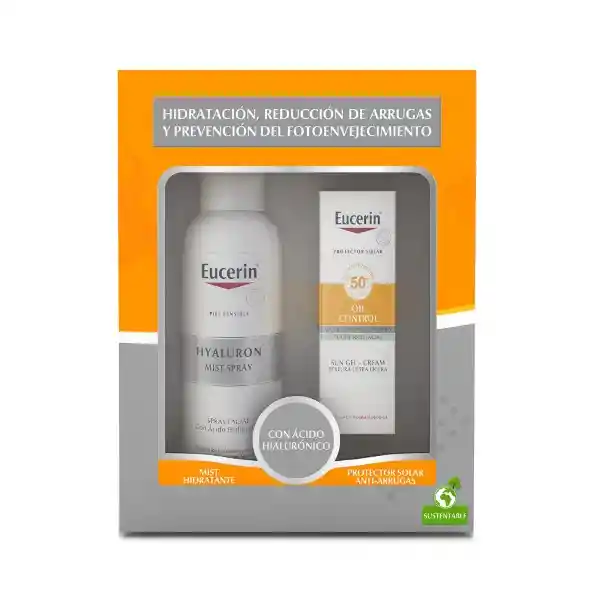 Eucerin Kit Protector Solar Sun Oil Control + Hyaluron Filler