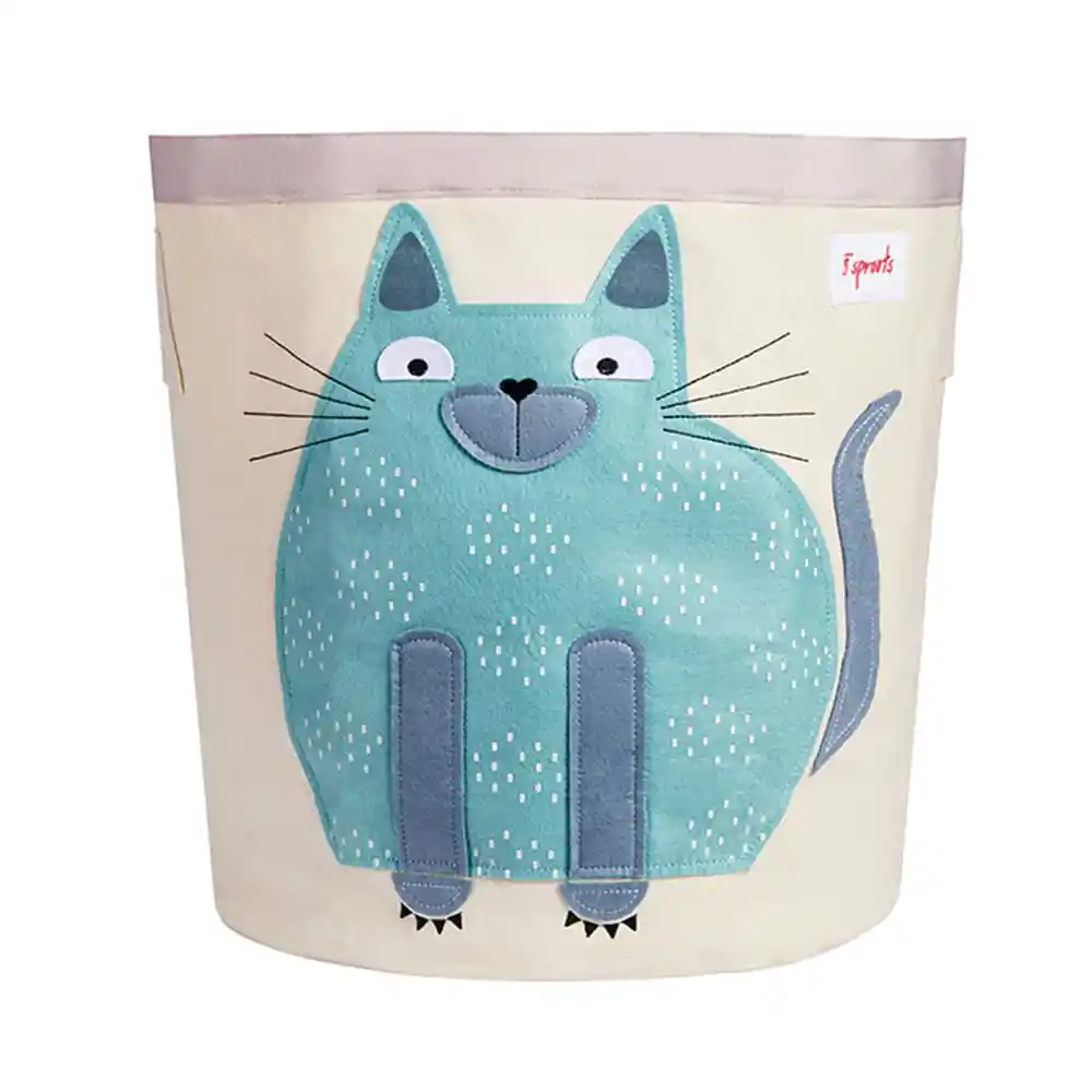 3 Sprouts Canasto Para Juguetes Gato Celeste