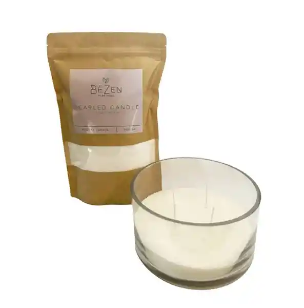 Kit Vela Perlada y Recipiente Círcular Bezen