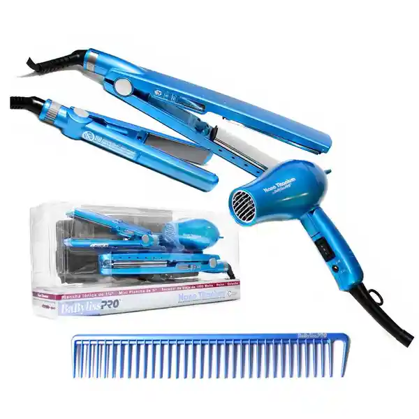 Babyliss Kit Plancha Grande + Plancha Mini + Secador Titanium