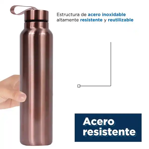 Miniso Termo de Acero Inoxidable Con Correa Para Deportes Rosa