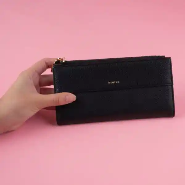 Cartera Larga Para Mujer Negro Miniso