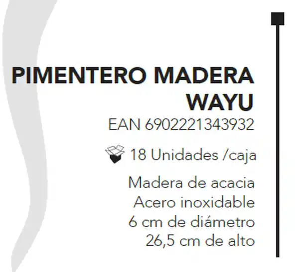 Wayu Pimentero Madera 26.5 cm