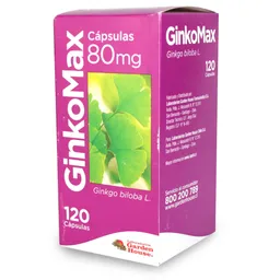 Ginkomax (80 mg) Vasodilatadores en Cápsulas