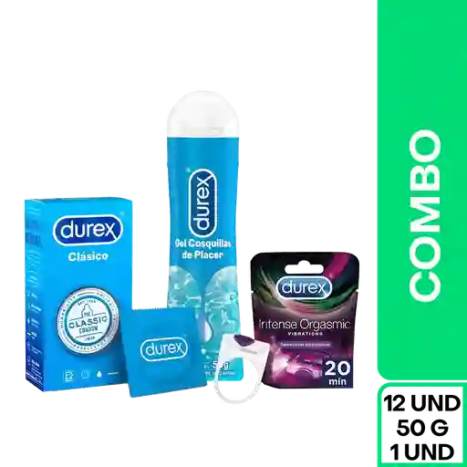 Combo Durex Champ Condón X12 + Lubricante + Anillo