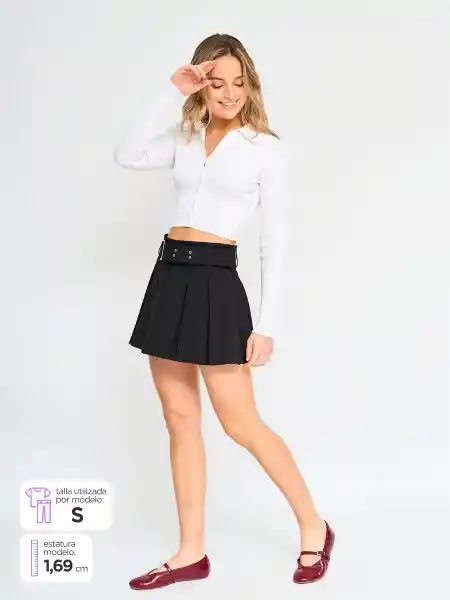 Index Falda Cort Detabla Cor Negro S S25