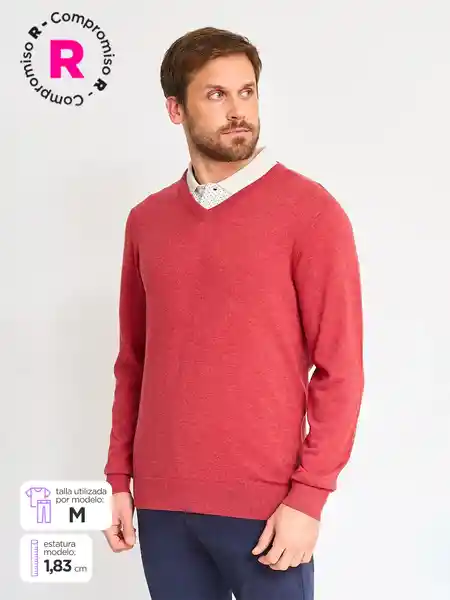 Kenneth Stevens Suéter Cuello V Rojo M SS25