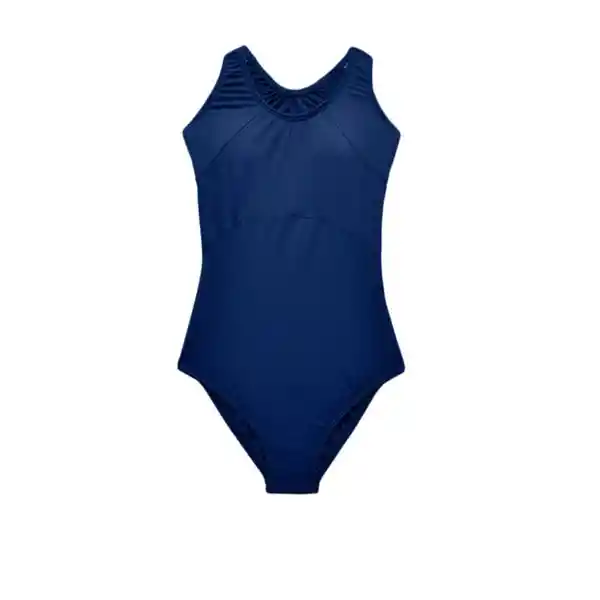 Traje de Baño Deportivo Para Niña Azul Marino Talla L Samia