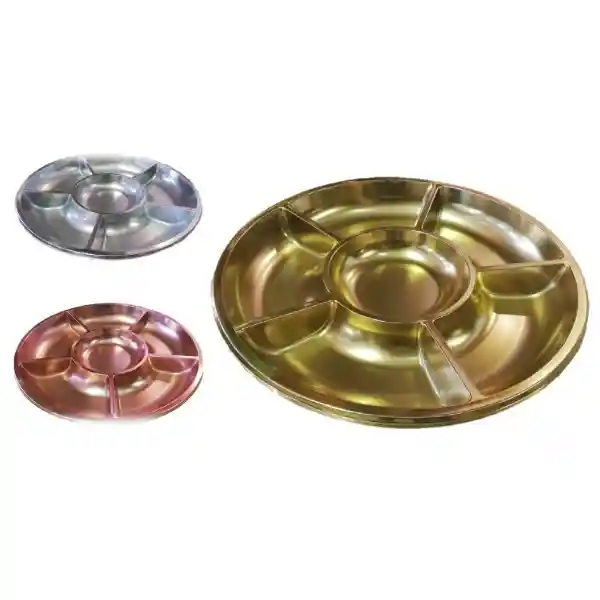 Bandejas Cromo Circular Con Divisiones