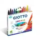 Giotto Crayones Cera Maxi Extra Large (12 Crayones) Caja