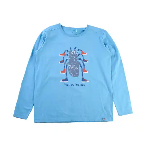 Polera Sustentable Niño Azul Talla 12 Pillin