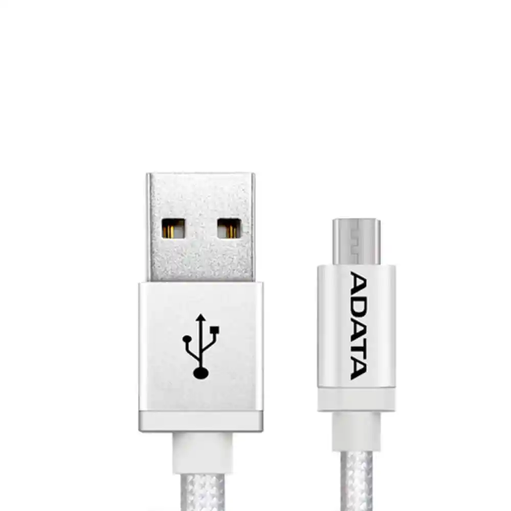 Adata Cable Aluminum Micro Usb/Usb Textil 2.4A Plateado 100CMK