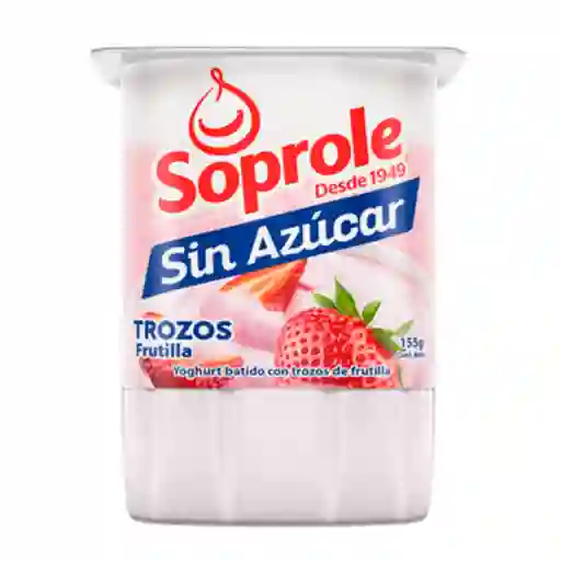 Soprole Yoghurt Sin Azúcar Trozos Frutilla 155 g