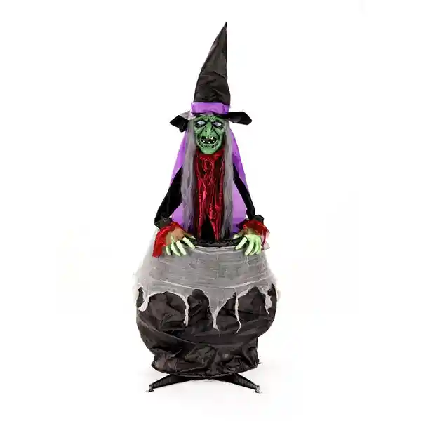 Figura Decorativa Bruja Con Caldera Animada