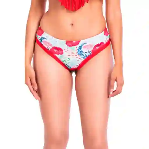 Bikini Calzón Tanga Reversible Estampado Rojo Talla XL Samia