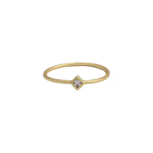 Anillo Zircón Baño de Oro Talla 6 Noa Joyas