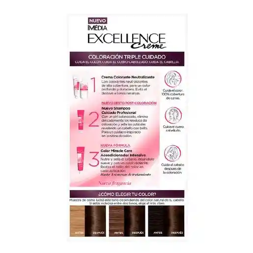 Loreal Paris-Excellence Tintura Permanente para Cabello Tono 500 Castaño Claro