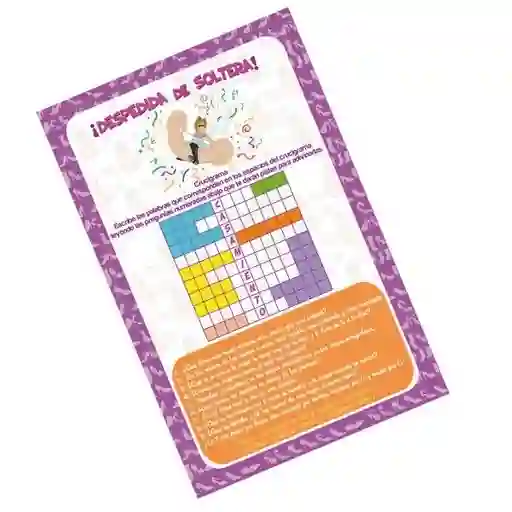 Juego Despedida Soltera Crucigrama