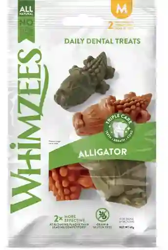 Whimzees Snack Para Perro Dental Forma de Cocodrilo M