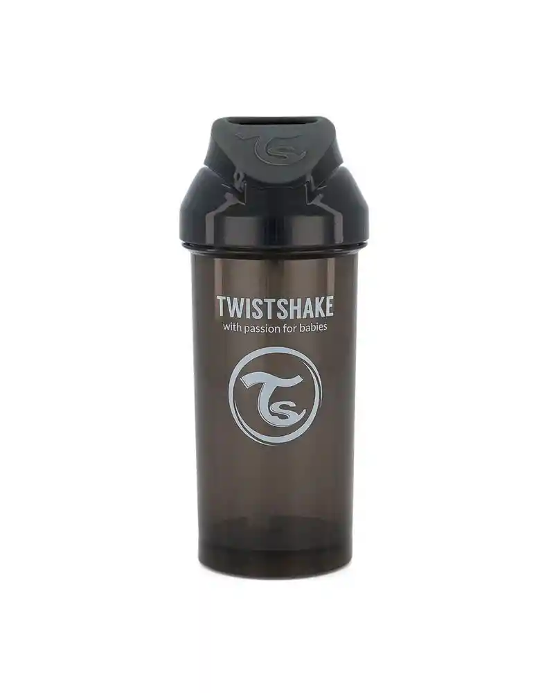 Twistshake Vaso Con Bombilla Straw Cup Negro Capacidad 360 mL