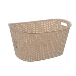 Cesta Tejida Ovalada Crema 38 L