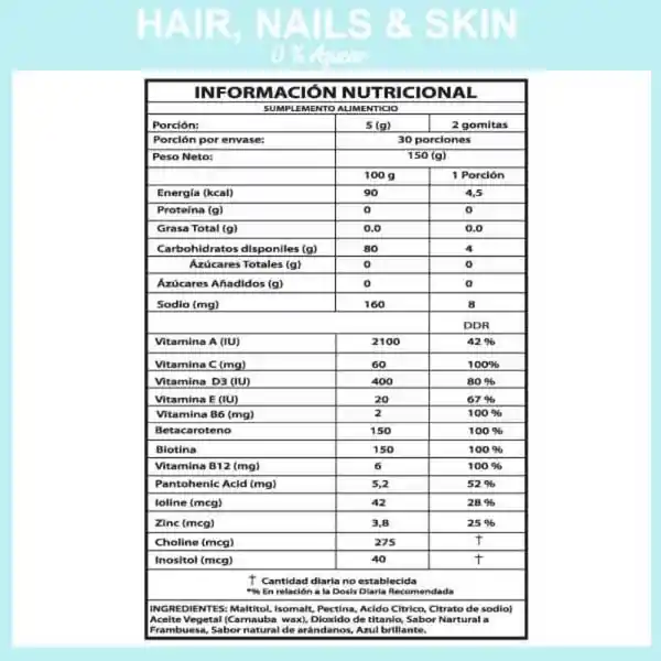 Vitaminas Hair Nails Skin