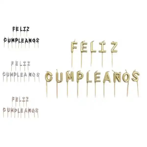 Vela Feliz Cumpleaños Cromo Surtidos