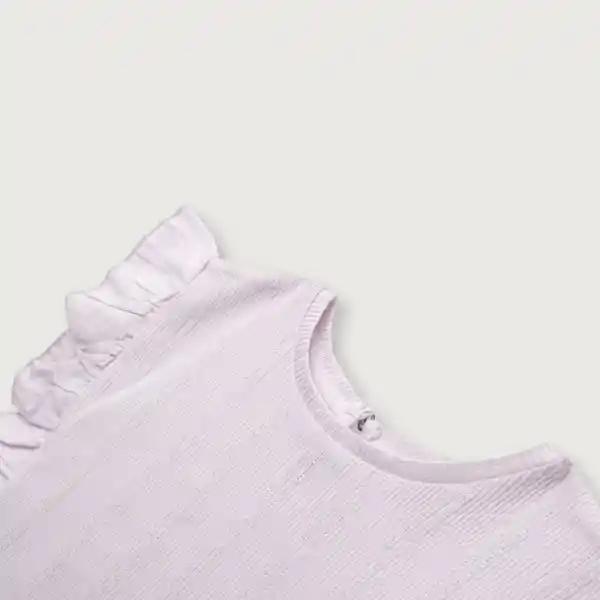 Polera Rib Vuelos de Niña Lila Talla 18M Opaline