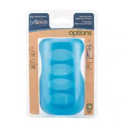 Dr. Browns Funda Protección Mamadera Vidrio Azul 270 mL AC091