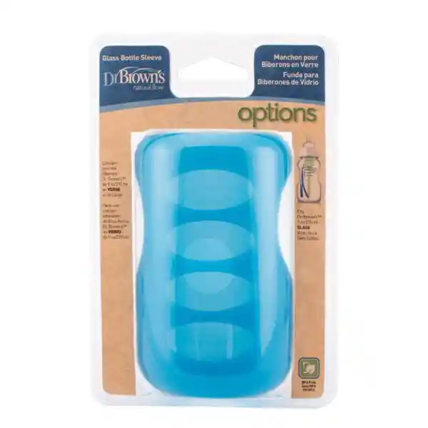 Dr. Browns Funda Protección Mamadera Vidrio Azul 270 mL AC091