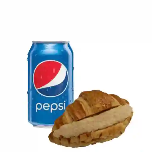 Croissant ave mayo + bebida en lata