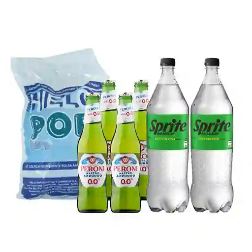 Combo Peroni Cerveza Sin Alcohol Pop Hielo Sprite Gaseo