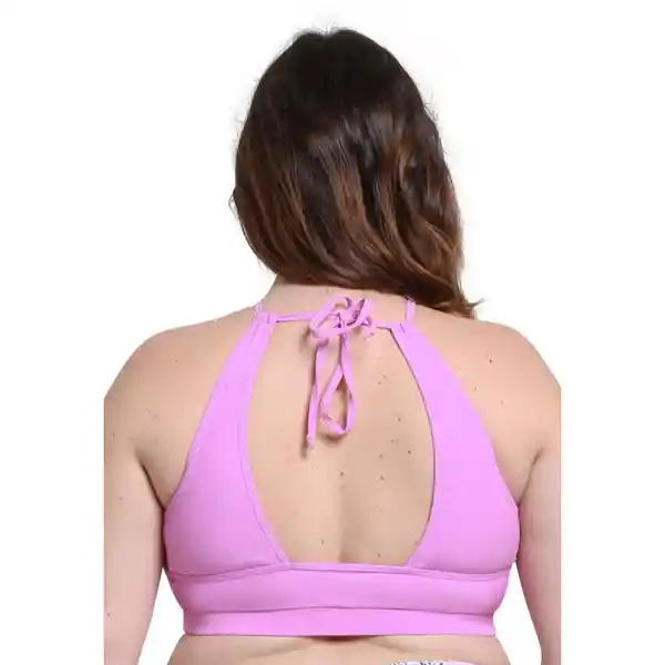 Peto Deportivo Halter Lila Talla M Samia